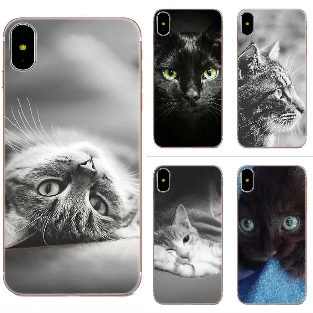 

For Xiaomi Note 3 4 Mi3 Mi4 Mi4C Mi4i Mi5 Mi 5S 5X 6 6X A1 Max Mix 2 Top Detailed Phone Case Black Cute Kitten Cats
