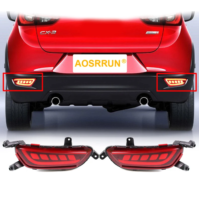 

Car Flashing lamp for mazda cx-3 cx3 2016 2017 2018 LED DRL Rear Bumper tail light fog lamp Brake Lights Daytime runing light