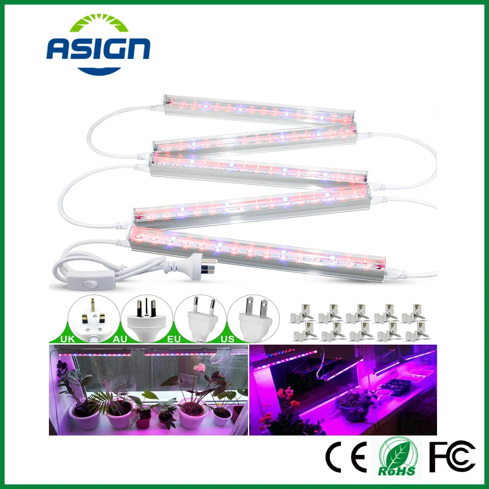 

T5 grow led 6W 15Leds Red Bule Full Spectrum heat lamp for plants T5 Led Grow Tube AC85-265V Phyto Lamps For Hydroponic System