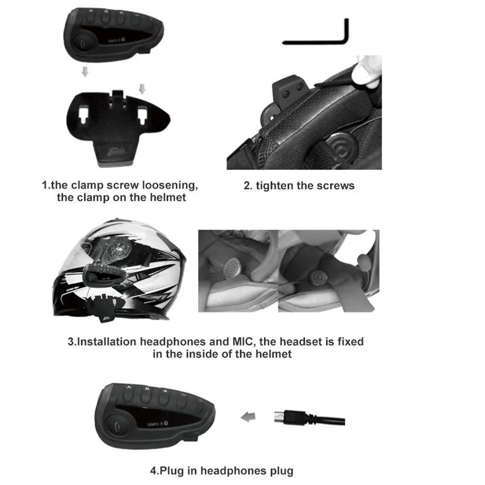 

2018 Helmet Headset Motorcycle Intercom Moto 1200m Helmet Bluetooth Interphone FM 5 People at the Same Time Intercom V8