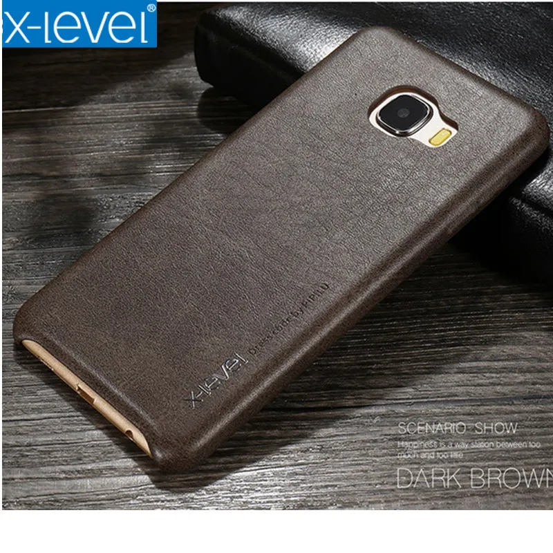 

C5 Case X-Level Retro Vintage Leather Phone Case For Samsung C5 Pro C9 Pro Ultra thin Protective Back Cover For Samsung C7 C7Pro