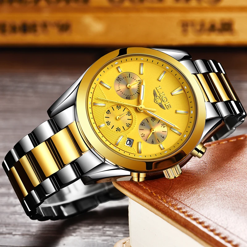 2018 New LIGE Mens Watches Top Brand Luxury Full Steel Business Quartz Watch Men Military Sport Waterproof Clock Relojes Hombre