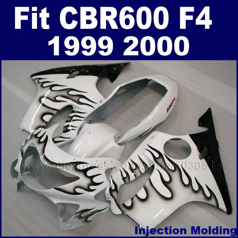 Комплекты мотоциклетных обтекателей для HONDA hulls CBR600 F4 1999 2000 CBR600F 99 00 белые с черным