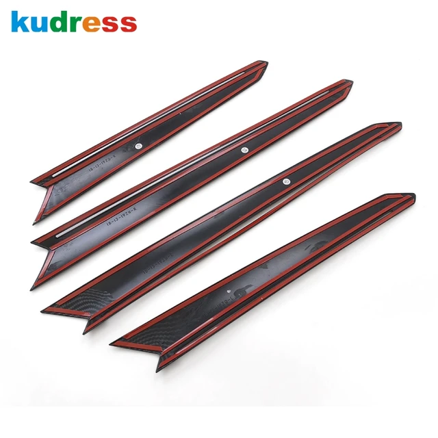 For Volkswagen T-Roc 2017 2018 2019 Carbon Fiber Plastic Car styling Inner Door Armrest Decoration Cover Trims Sticker 4pcs