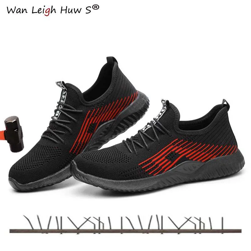 

Summer Men's Outdoor Breathable Mesh Light & Comfortable Steel Toe Protective Work Shoes Boots Men Puncture Proof Safety Shoes