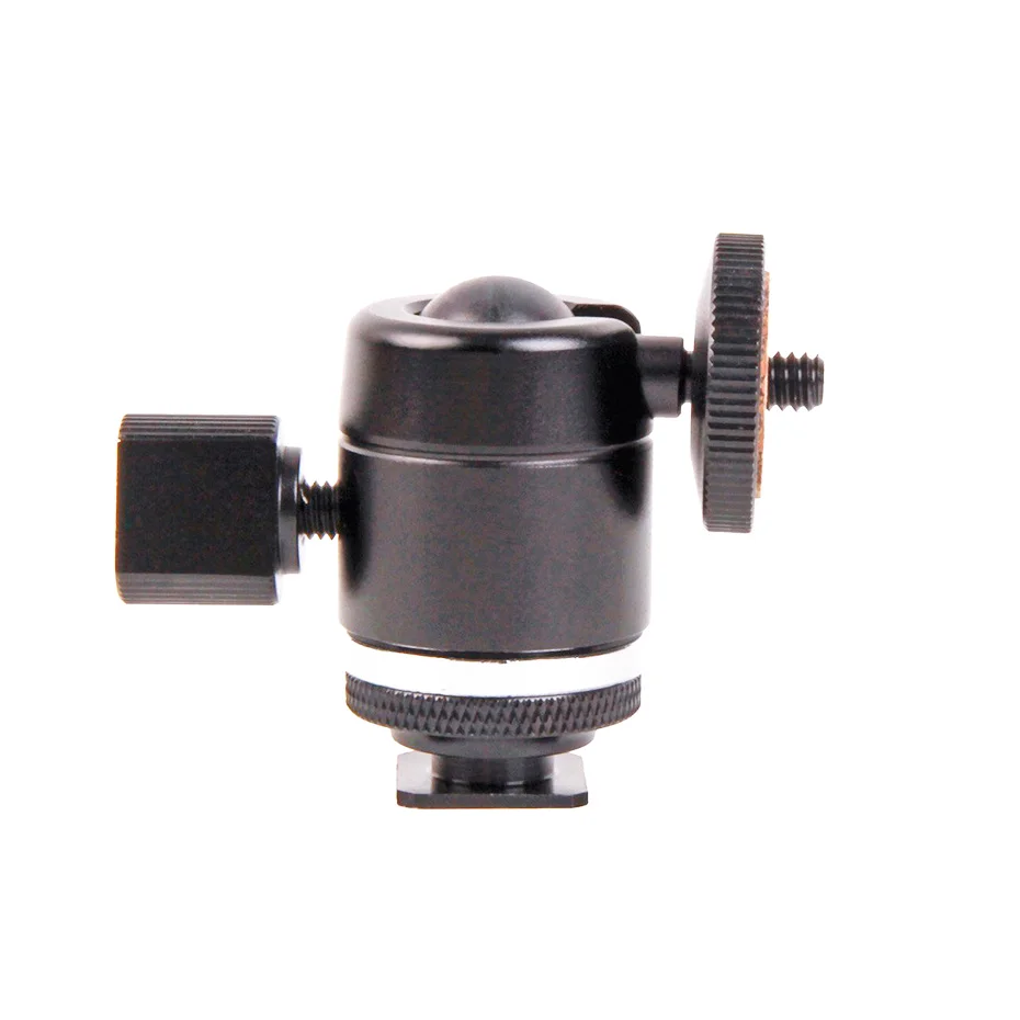 TiYiViRi Aluminum Alloy Camera Mini Tripod ballhead Ball Head Hot shoe to 14 38 Screw mount for Nikon Sony DSLR Camera Tripod  (7)