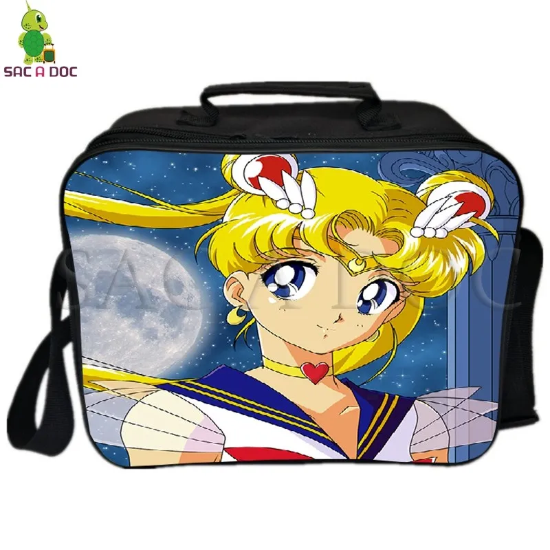 

Sailor Moon Luna Cat Lunch Bag with Ice Pack Thermal Insulated Bag Picnic Camping Shoulder Bag Fresh Keeping Ice Cooler Bag
