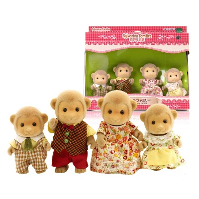 Sylvanian Families кукольный домик пушистая фигурка животного Семейный комплект кролик/медведь/собаки/белки/кошка/овца/обезьяна новинка - Цвет: 31478