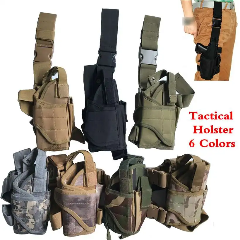 

Tactical Gun Holster Thigh Drop Leg Bag Nylon Holster Military Pistol Magazine Pouch For Glock 1911 M9 P266 HK USP Holster
