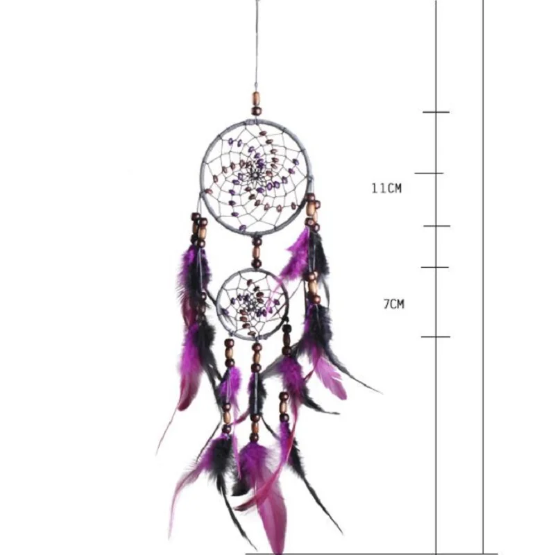 2 обруча Dreamcatchers бусины ручной работы 55 см в индийском стиле Ловец снов перья
