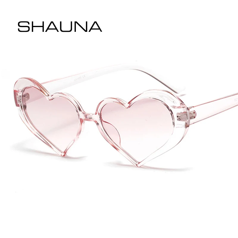 SHAUNA Cute Pink Heart Sunglasses Women Retro Glasses Frame