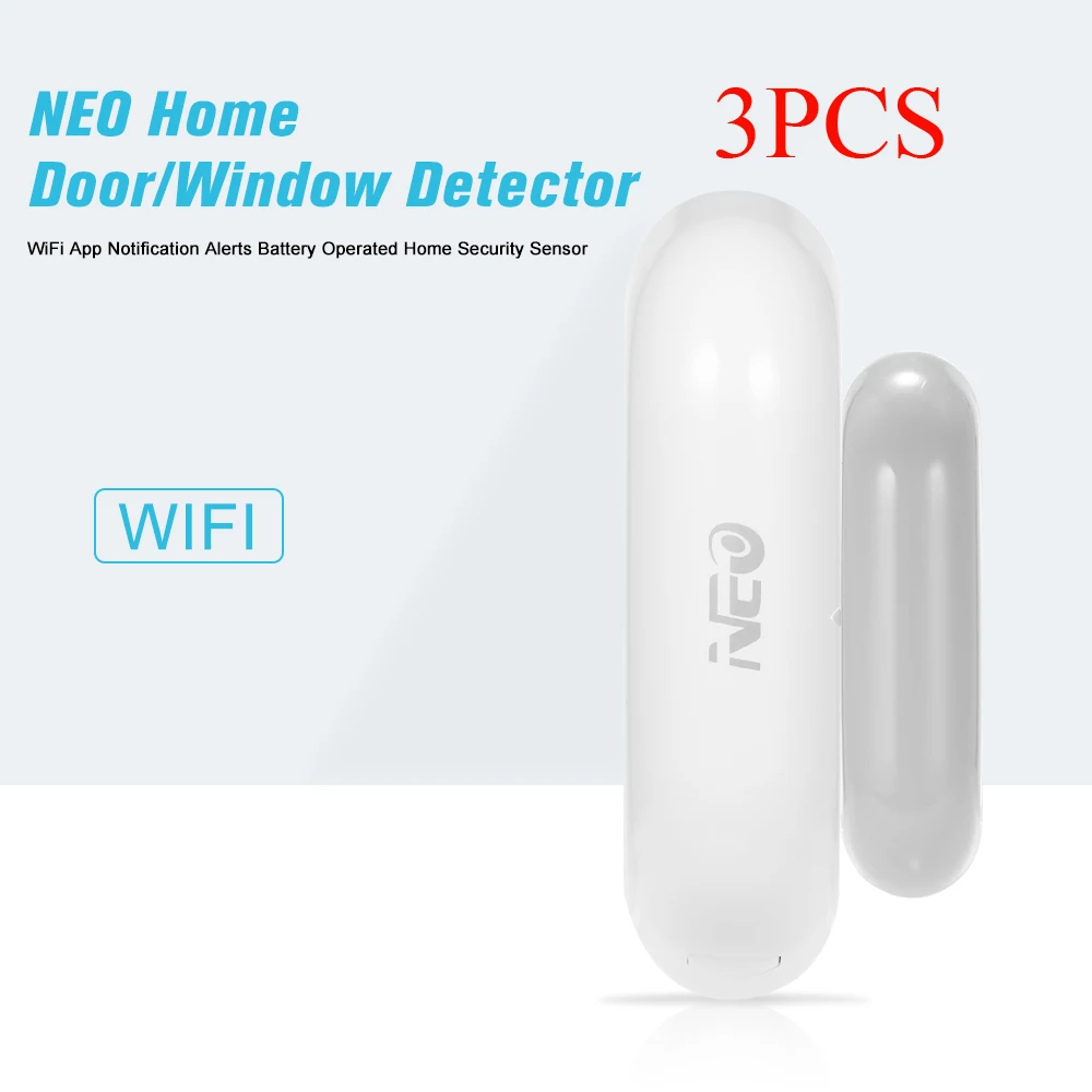 

3PCS NEO Coolcam NAS-DS01W WiFi Smart Door Window Sensor Magnetic Contact Detector App Notification Alerts Smart Home Automation