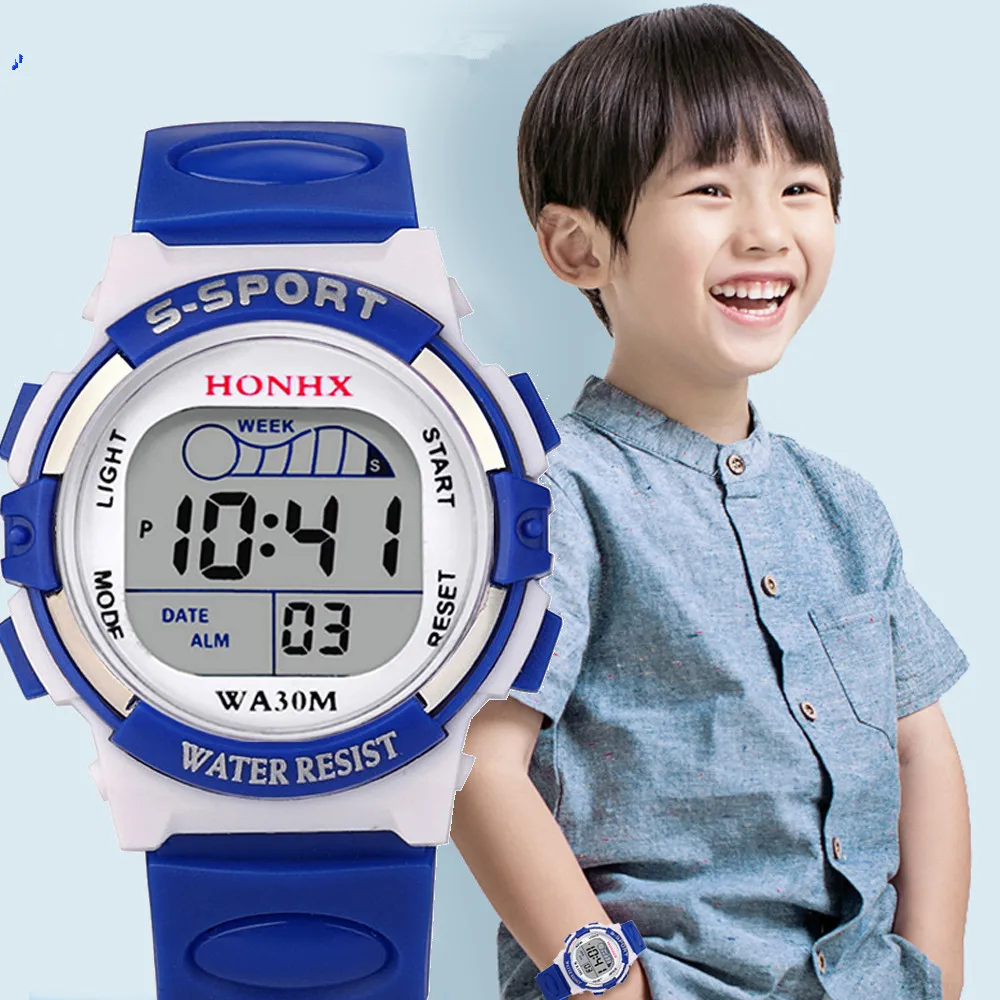 

Hot Children Watches Fashion Digital Electronic Watch Kids Watches Unisex Student Boy Girl Silicone Strap Wristwatches Clock #W