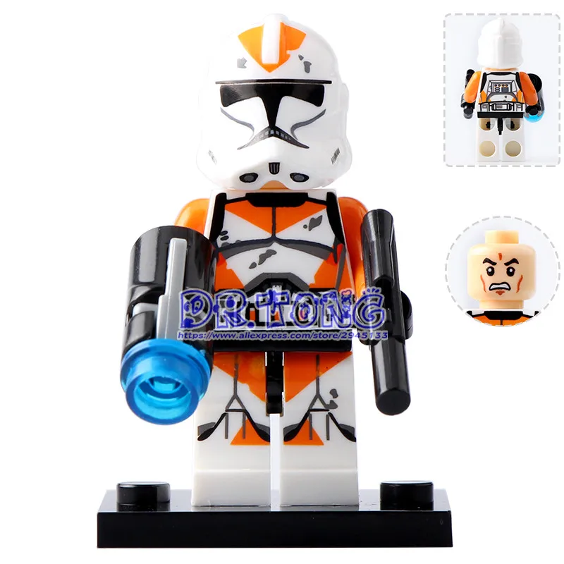 DR TONG Single Sale XH630 Orange Utapau Clone Trooper Figures Building Blocks Bricks Set Model Toys
