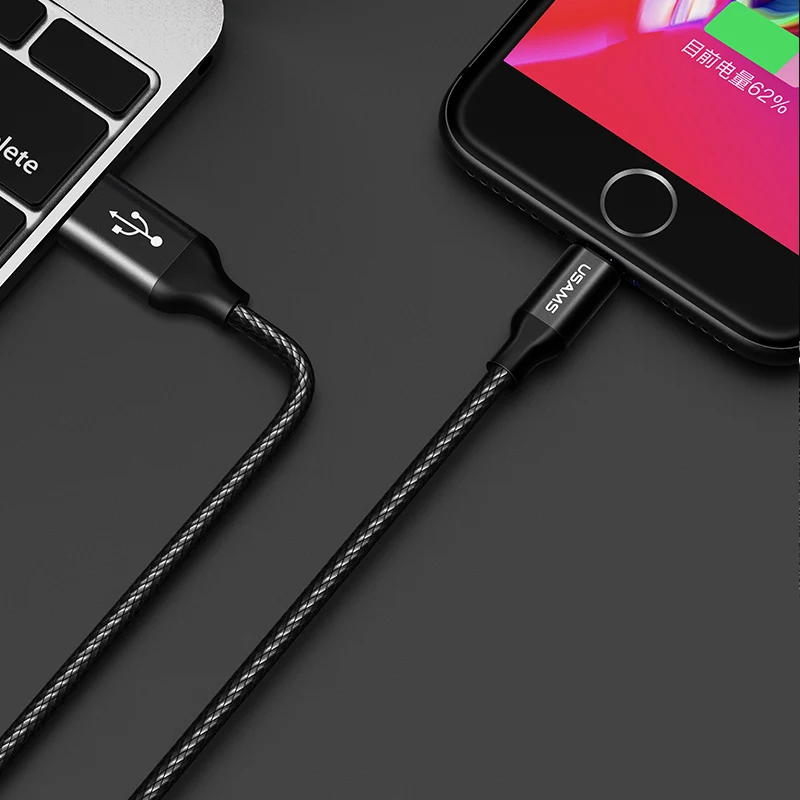USAMS Тип C usb type до 8Pin 16 Вт быстрое зарядное USB кабель синхронизации Дата зарядный