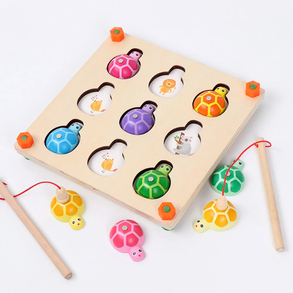 

Memory Game & Fishing Game 2 In 1 Wooden Montessori Toys For Preschool Children Family Party Interactive Toy