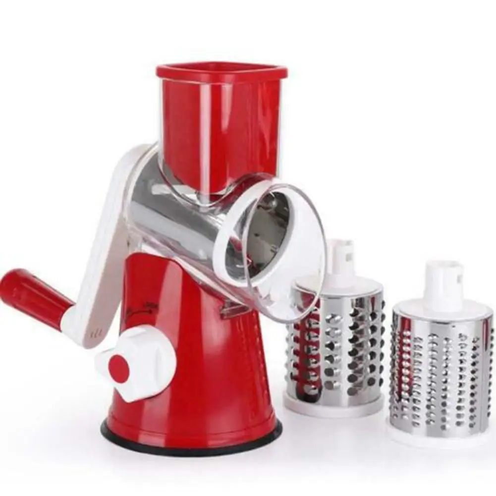 Rotary Hand Grater Vegetable Slicer with Multifunction Fine Shredding Blade Grater for Kitchen Cooking Curly Fries Salads Pasta