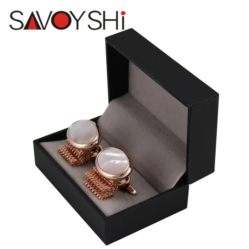 SAVOYSHI роскошные запонки в виде ракушки для мужских рубашек на манжетах брендовые