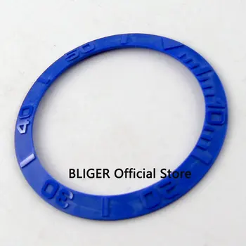 

Fashion BLIGER 38MM Blue Ceramic Bezel Insert Fit 40MM SUB Automatic Movement Men's Watch Case Bezel BB26