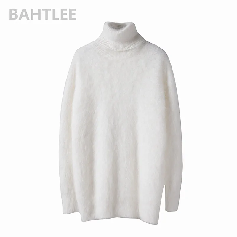 Turtleneck Sweaters Fluffy Angora Jumper BAHTLEE-Women's Angora