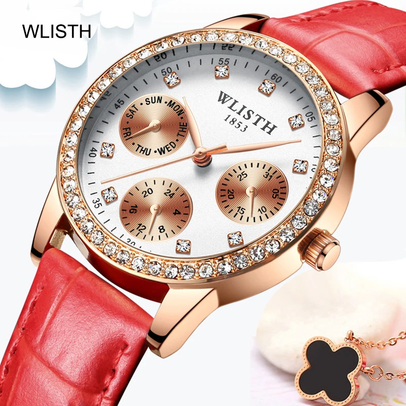 

WLISTH Women Watches Fashion Female Clock Ladies Top Brand Luxury Wrist watch Rhinestone Crystal Water Resistant Reloj Mujer