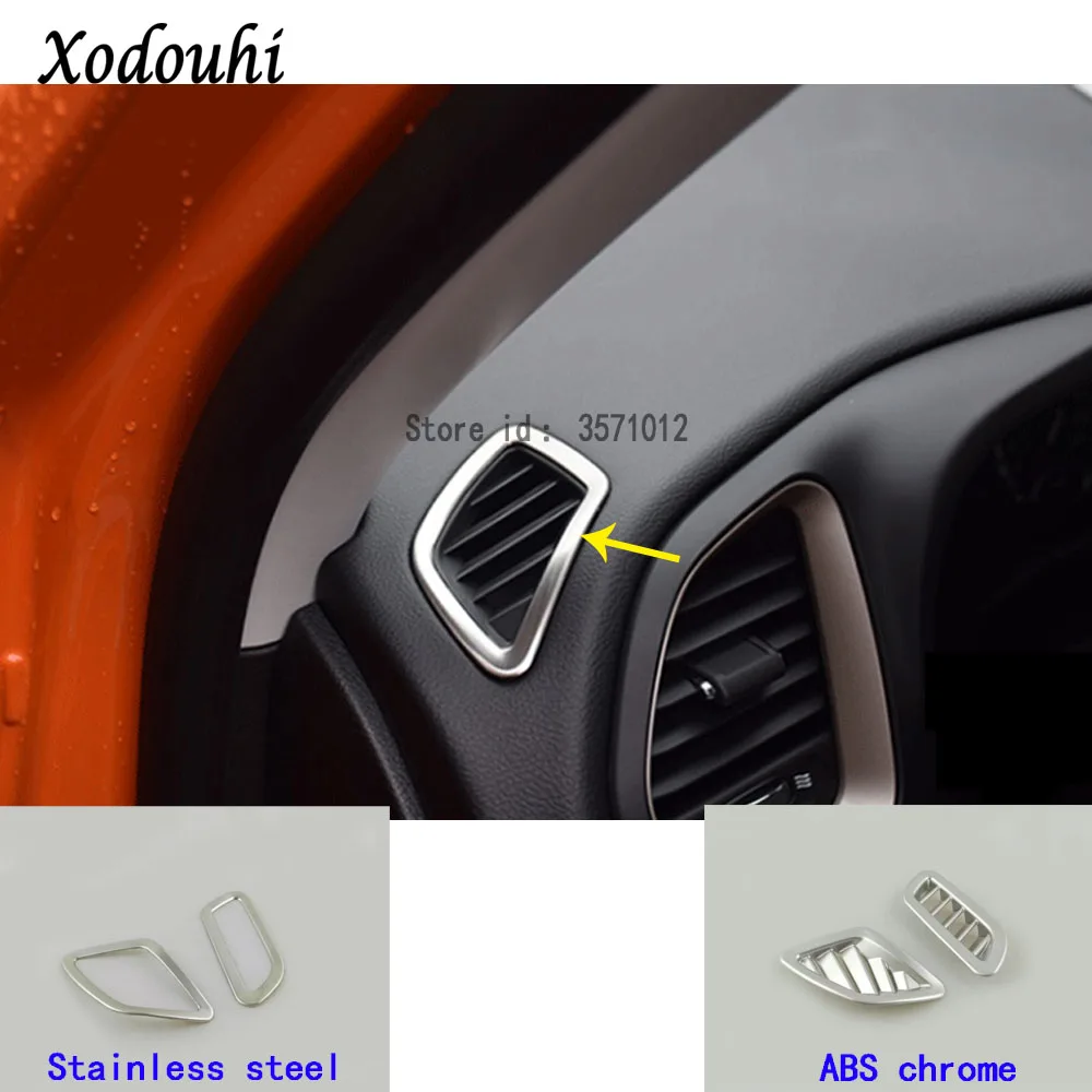 

For Jeep Renegade 2016 2017 2018 car inner inside front Air conditioning Outlet Vent styling garnish cover frame trim parts 2pcs