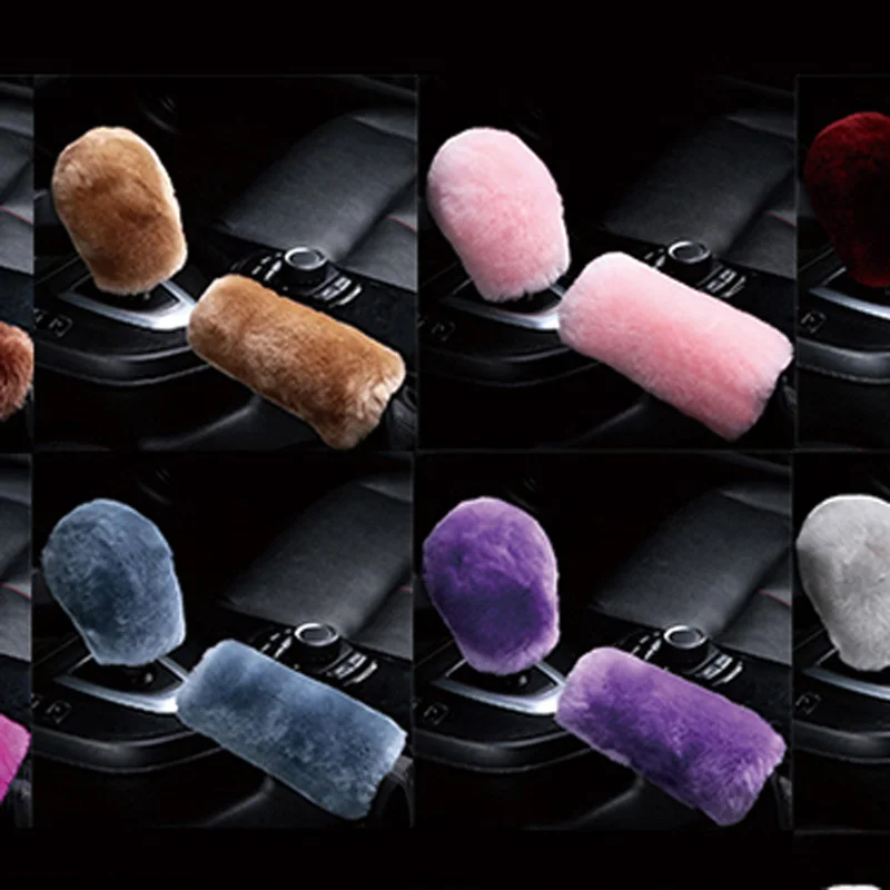 

Winter plush fur car hand brake cover shift knob cover for Citroen C-Quatre C-Triomphe Picasso C1 C2 C3 C4 C4L C5 Elysee/DS-seri