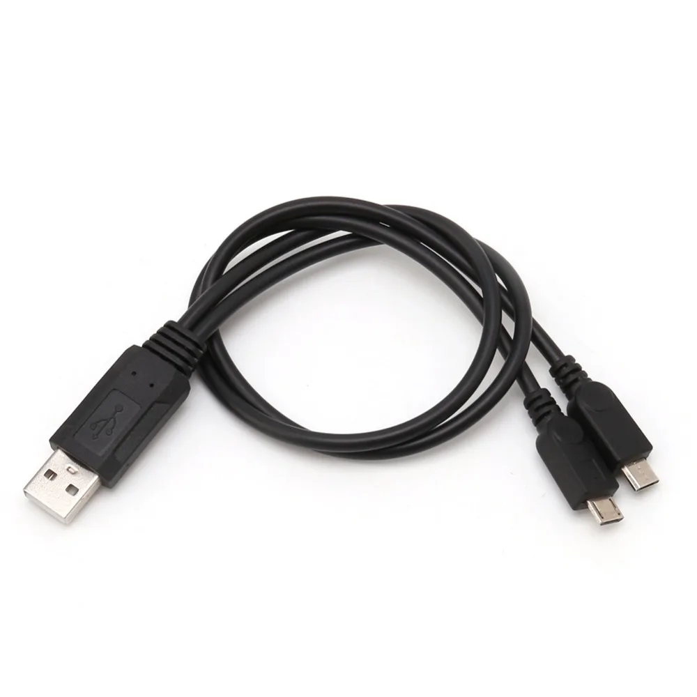 

Newest 1PC Portable USB Male Universal Micro USB Dual Male Y Adapter Splitter Cable