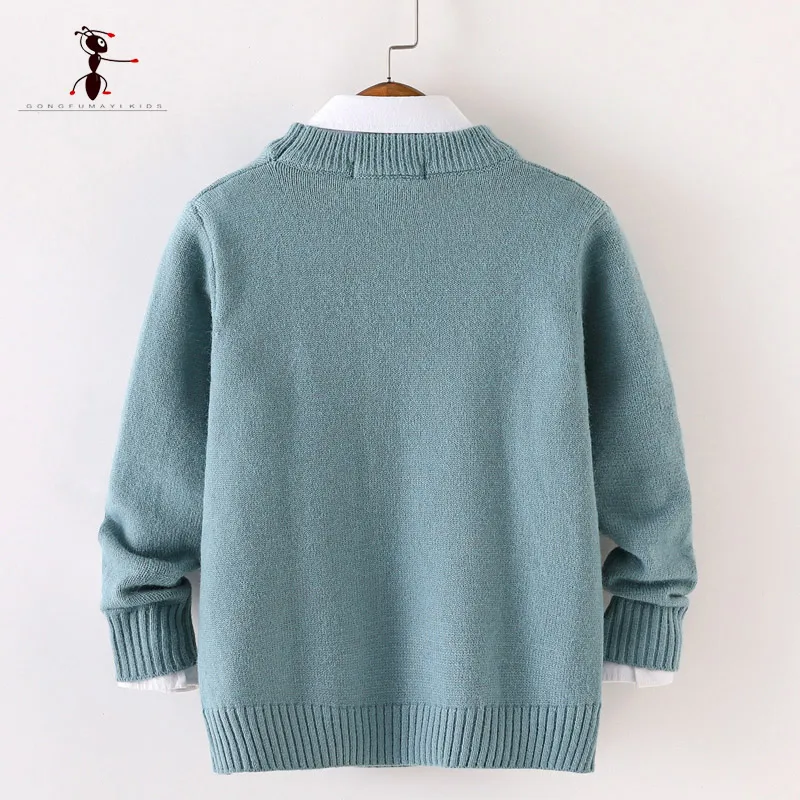  Kung Fu Ant New Arrival Autumner Embroidery Sweaters for Boys O-neck Knitted Lovely Kids Infantil C