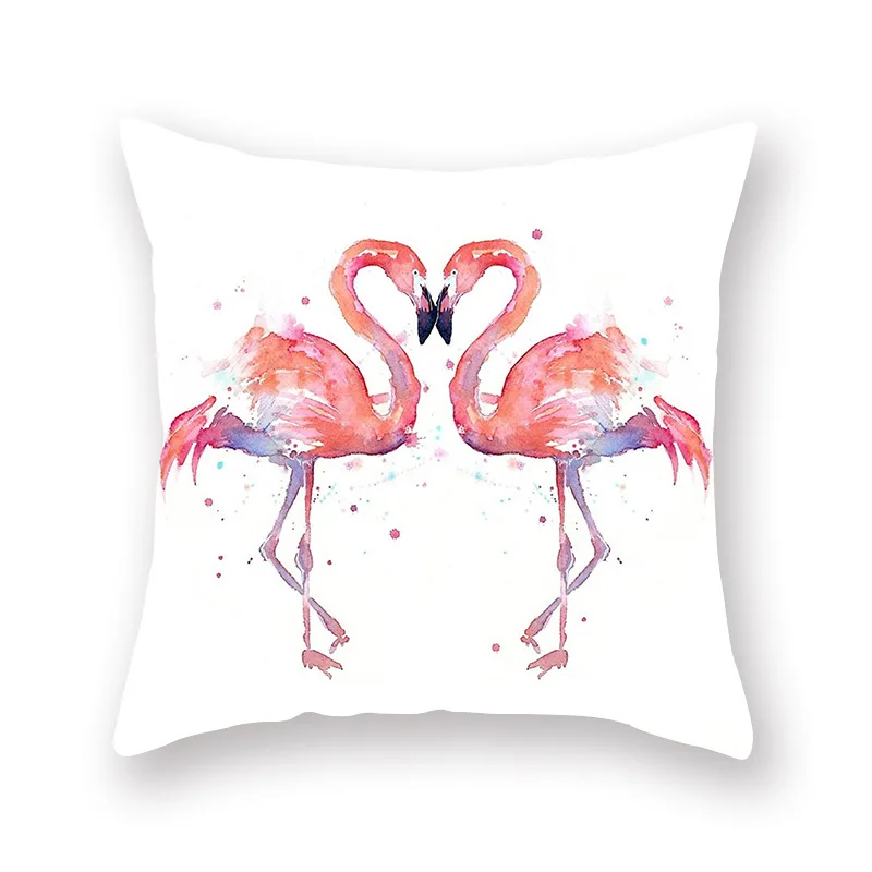 Nordic свежий чехлы розовый Фламинго акварель Подушка Чехол для дивана кровати Гостиная декоративные настенные наклейки Home Decor мягкие чехлы с размером 45*45 - Цвет: Flamingo-15