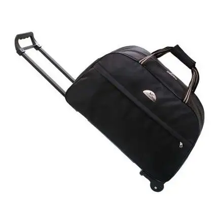 Большая Дорожная сумка на колесиках, женская мягкая сумка для багажа, дорожные сумки на колесиках, модный дизайнерский вещевой мешок, водонепроницаемые сумки, упаковка c - Цвет: black large