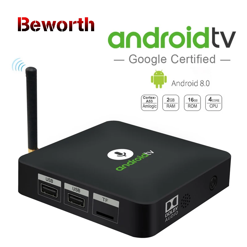 

MECOOL KM8 ATV Android 8.0 Google Voice Control TV Box 2GB 16GB Amlogic S905X Support Google Home & Cast 3D BT4.2 Netflix HD 4K