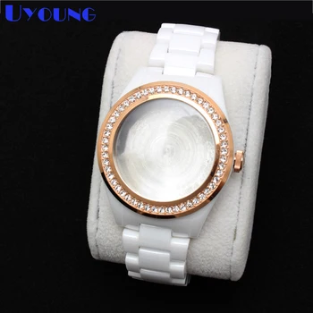 

Ceramic Wrist watchband 18*10mm Watch Accessories white Watch Band Strap watch case deployment Watch buckle For AR1472
