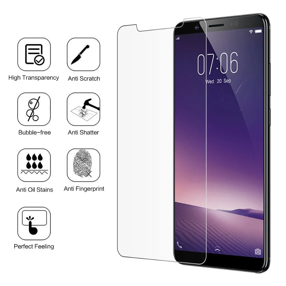 

2.5D 9H Tempered Glass Protective Film For VIVO V7 PLUS Screen Protector For VIVO V7 PLUS V7+ Clear HD Tempered Glass