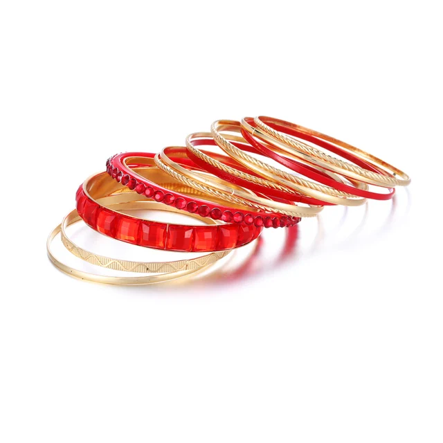 2018 New Fashion 13 Pcs/Lot Charm Red Bracelets & Bangles for Women