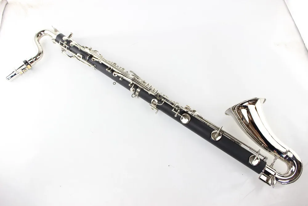 

High quality Black Bass Clarinet Professional Bb Clarinet Drop B Tuning oboe Mahogany Clarinet Silvering Key Buffet Keys Clarine