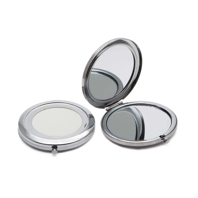 Blank Compact Mirrors DIY Portable Metal Makeup Mirror 2X Magnifying ...