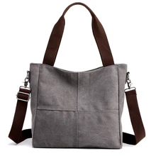 Женская Стильная однотонная сумка на молнии, простая сумка-мессенджер, Холщовая Сумка, сумка на плечо, серая