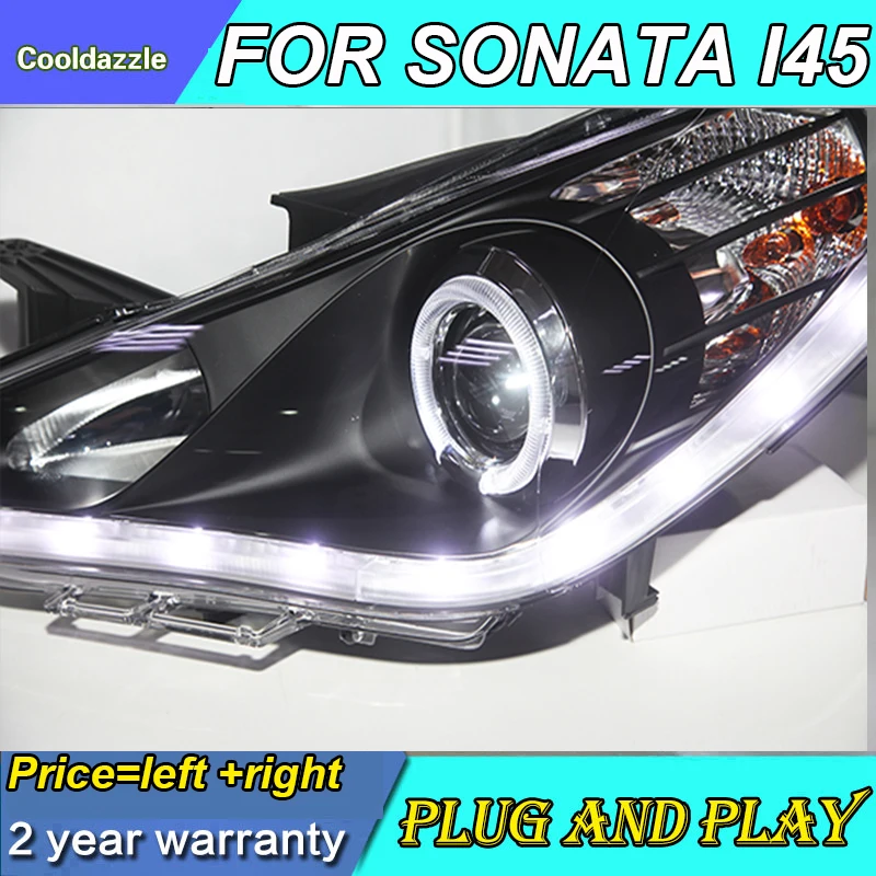 Светодиодный Hyundai Sonata YF I45 светодиодные фары ангельские глазки 2009 2010 201120122013 2014