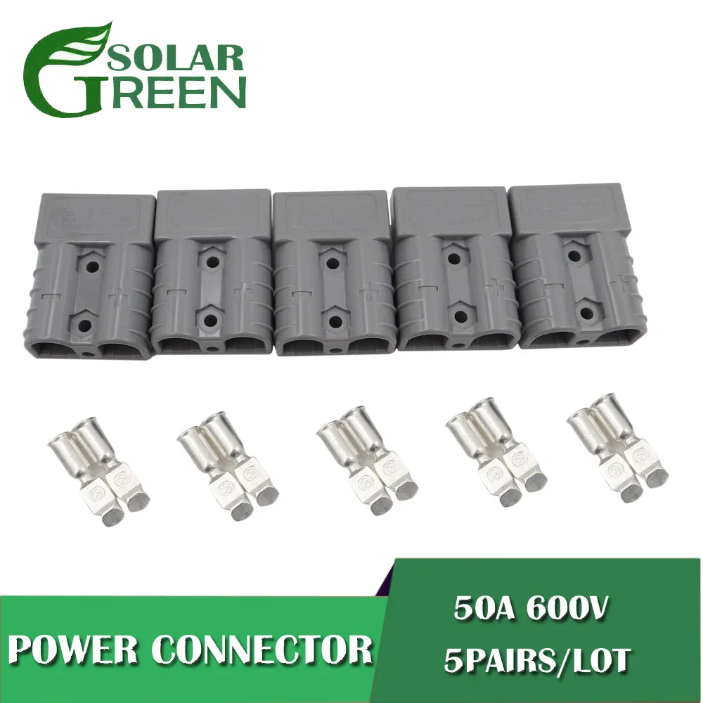 

5SET/LOT 50AMP 600V SH50 Power Connector Plug Contacts Black Color Two Pole Double pole Solar Caravan Boats pole battery