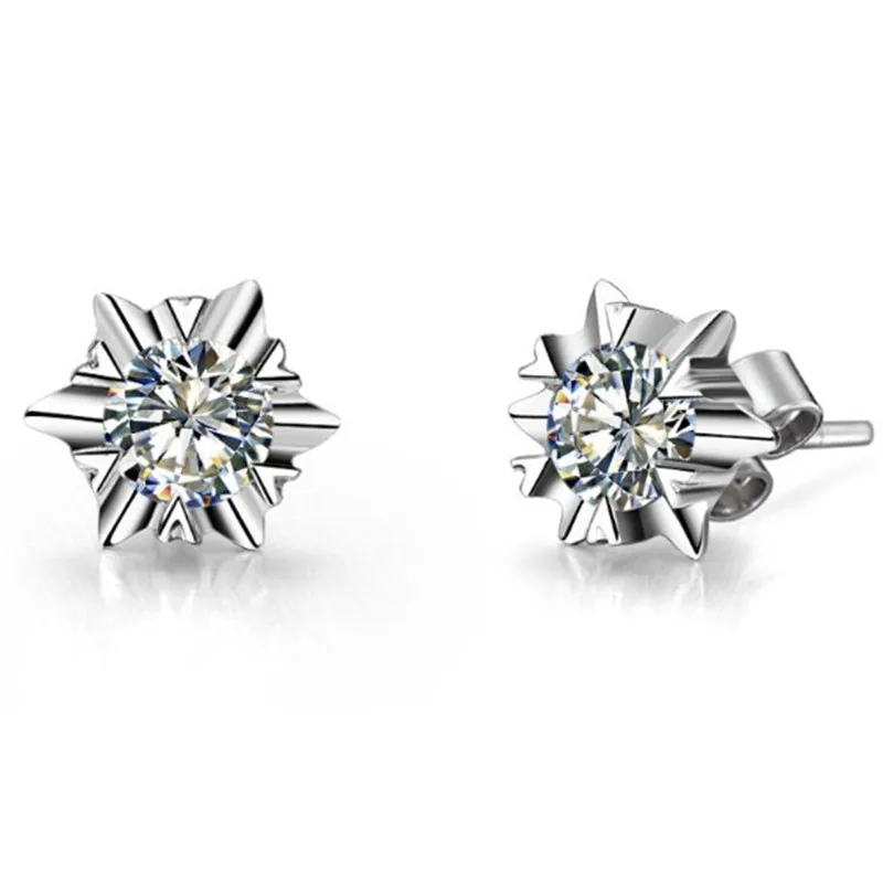 Us 220 15 Off Amazing Snow Flake Style Pure White Gold 14k Fine Jewelry Earrings 1ct Piece Simulate Diamond Women Wedding Stud In Us 220 15 Off Amazing Snow Flake Style Pure White Gold 14k Fine Jewelry Earrings 1ct Piece Simulate Diamond Women Wedding Stud In