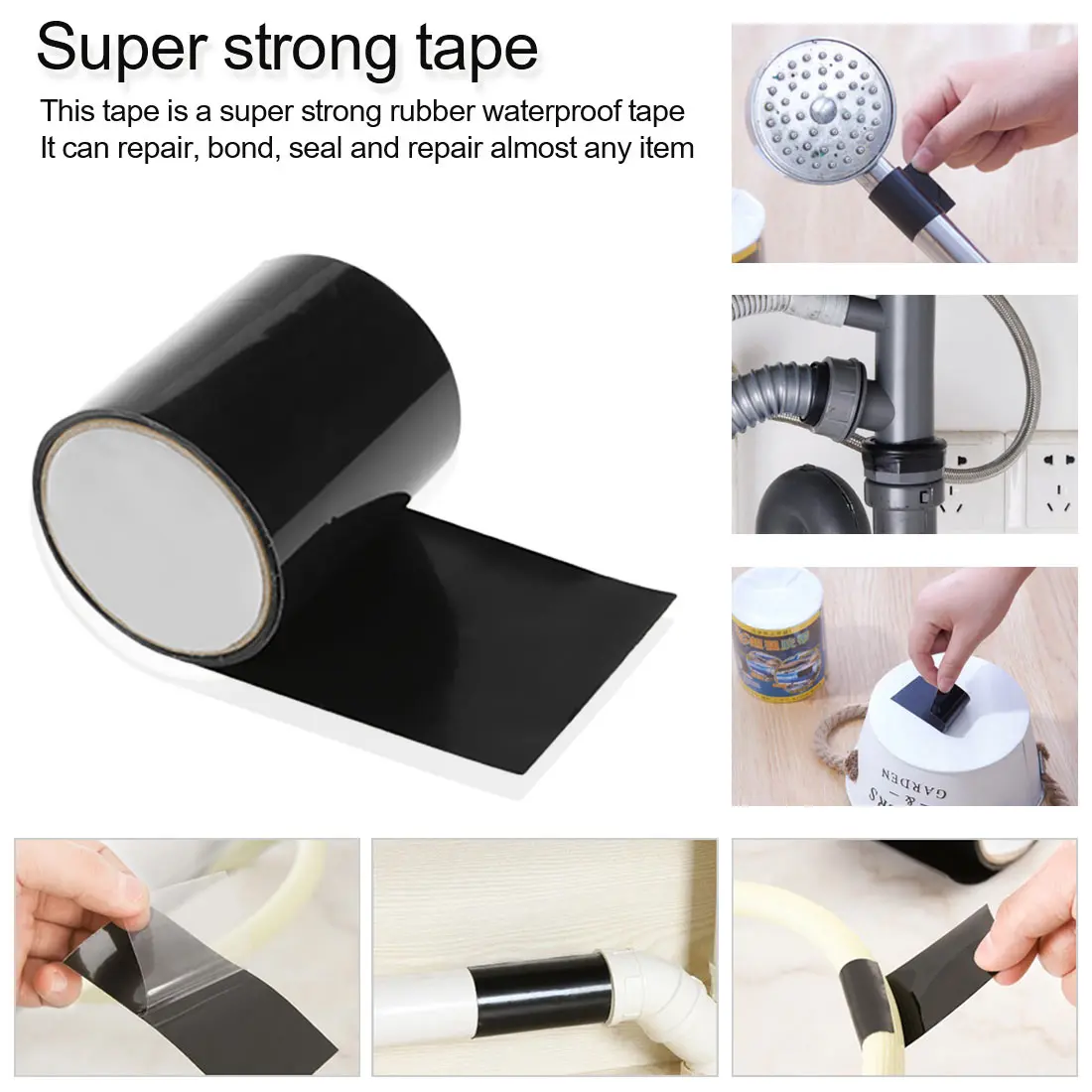 

Super Strong Repair Tape Waterproof Stop Leaks Seal Repair Tape Automatic Performance Fiber Fixing Duct Tape Household Supplies