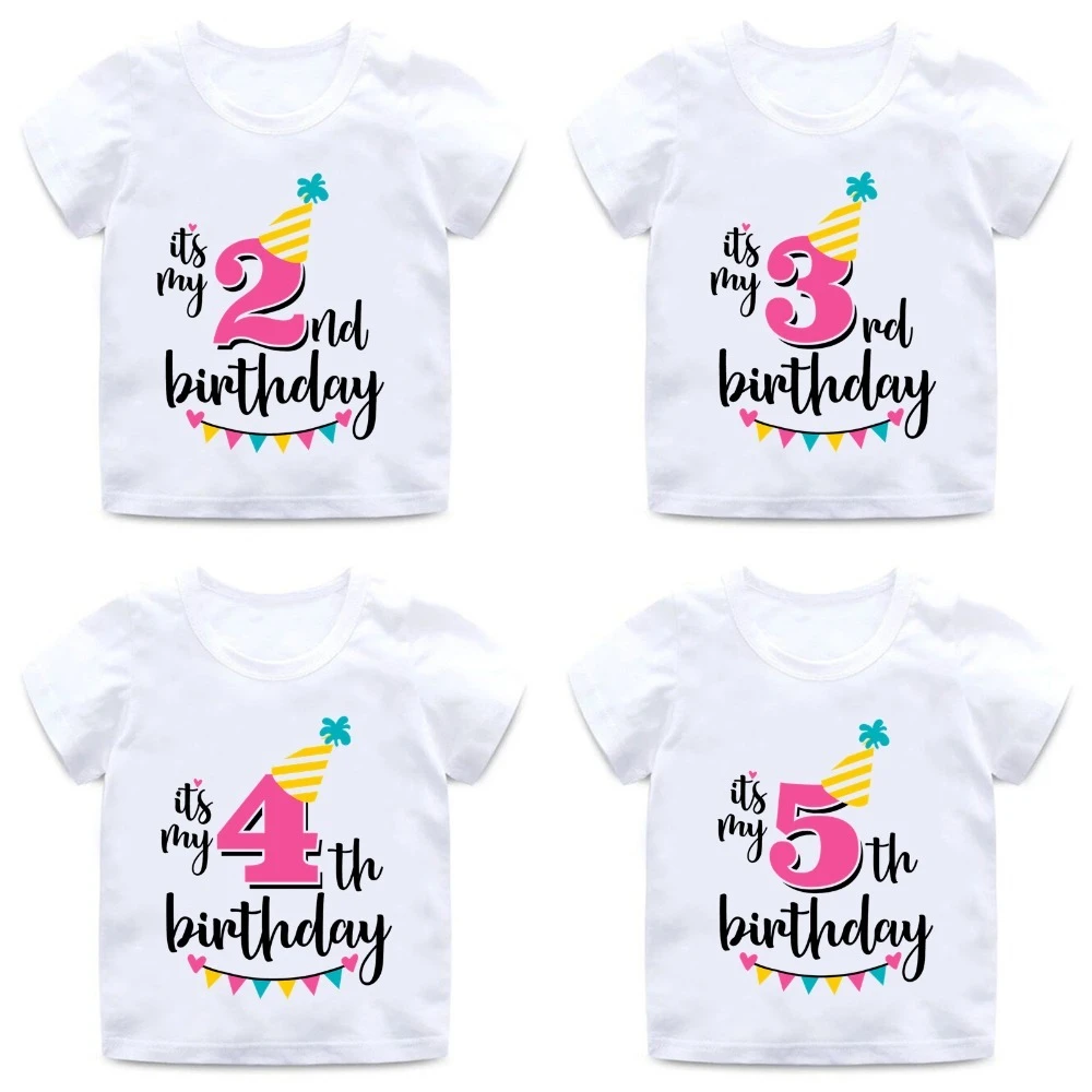 T Shirt D Ete Pour Les Anniversaires Pour Fille Joli Vetement Avec Impression D Un Chiffre De 1 A 7 Cadeau D Anniversaire Amusant Pour Enfant Ooo2432 Aliexpress