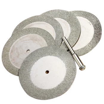 

5pcs 50mm Diamond Cutting Discs Saw Blades For Metal Cutter Power Set Wood Cutting with Rods