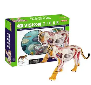 анатомия тигра игрушка. игрушка 4d master 2004. 4d master. объемный пазл 4d master "тигр" анатомическая модель, 26005z, 28 шт. набор анатомический большой.