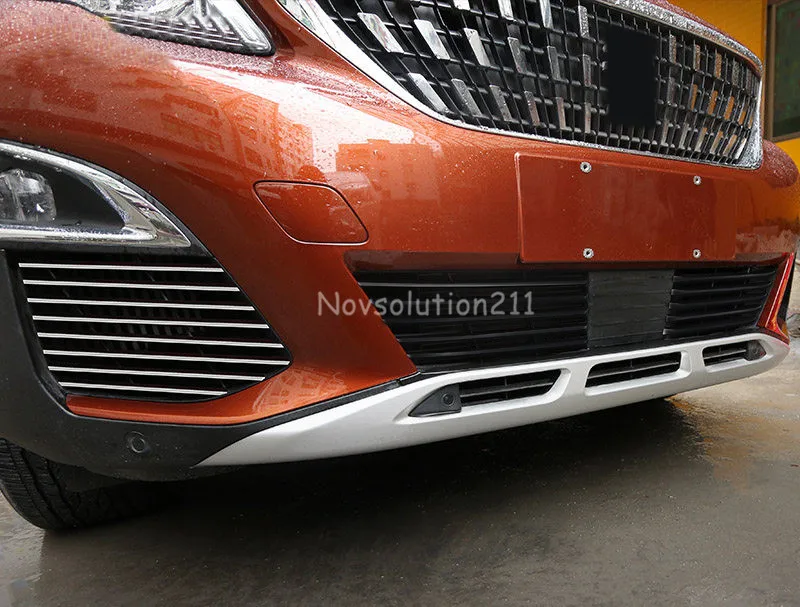 

16pcs/set Stainless Front Head Side Fog Light Lower Grill Grille Bottom Decoration Strip Trim For Peugeot 3008 GT 2016 2017 2018