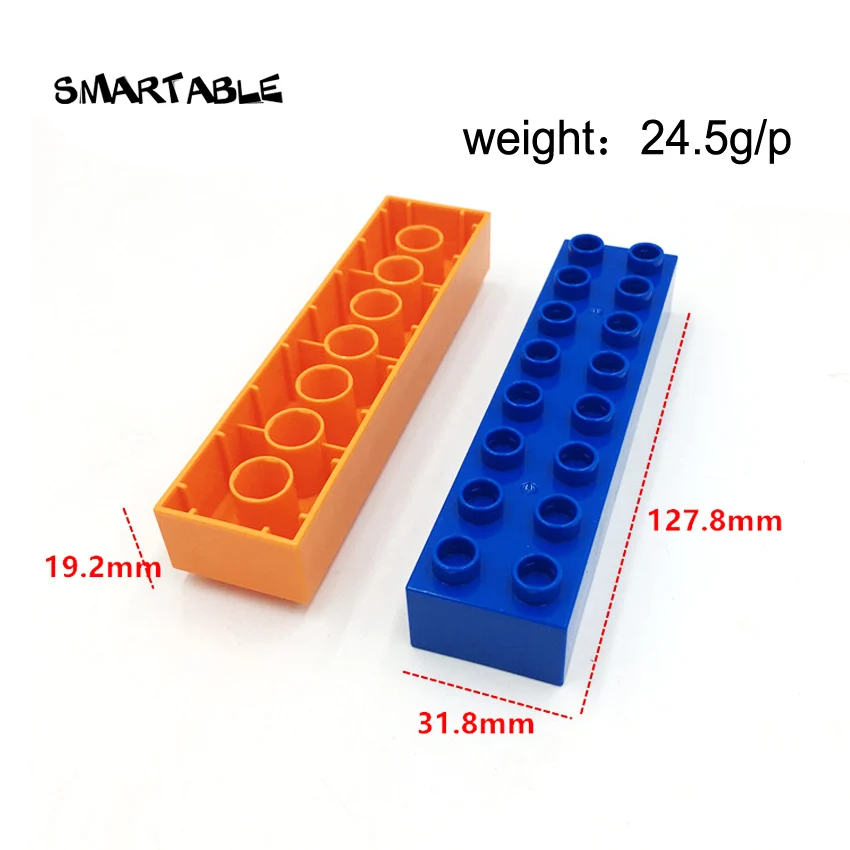 Smartable Big Bricks 2x8 детали строительных блоков совместимые со всеми брендами Duplo