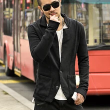 Высокое качество, новинка, Осень-зима, мужской повседневный Блейзер, Мужской Хлопковый пиджак, приталенный мужской классический блейзер, модное пальто F2102