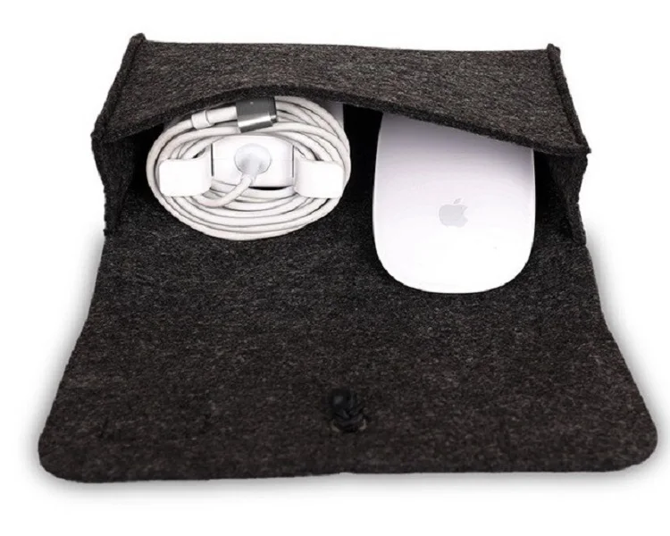 Wool Felt Coque for Macbook Dell HP Asus USB Charge Pouch Mouse Bag Pouch for Macbook Air Pro Retina 11 13 15 Mouse Charge Bag     (7)