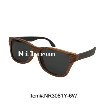 

popular gray UV400 polarized lens zebra wood sunglasses